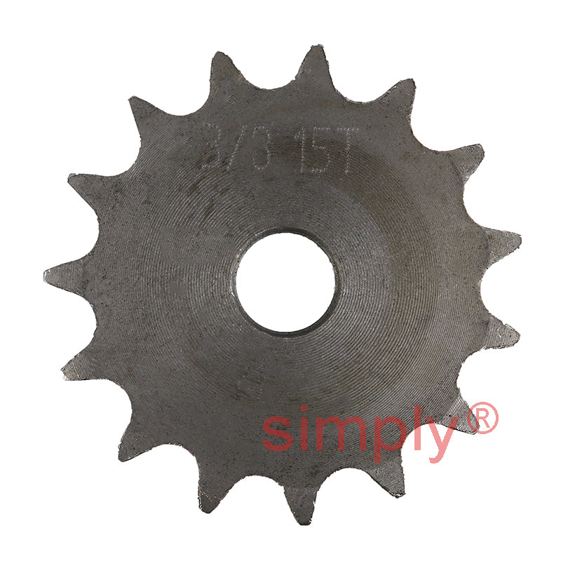 15 Tooth 06B Simplex Pilot Bore Sprocket for 3/8 inch Pitch Chain