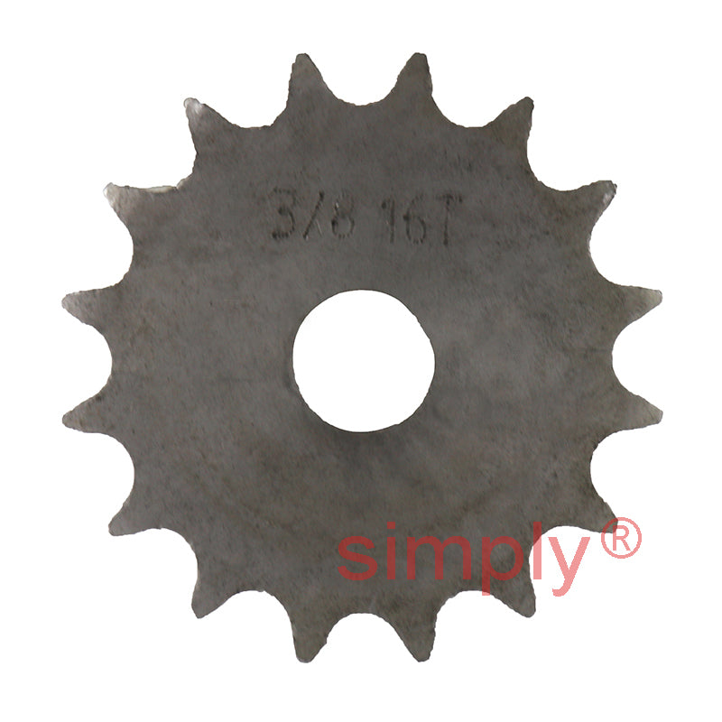 16 Tooth 06B Simplex Pilot Bore Sprocket for 3/8 inch Pitch Chain