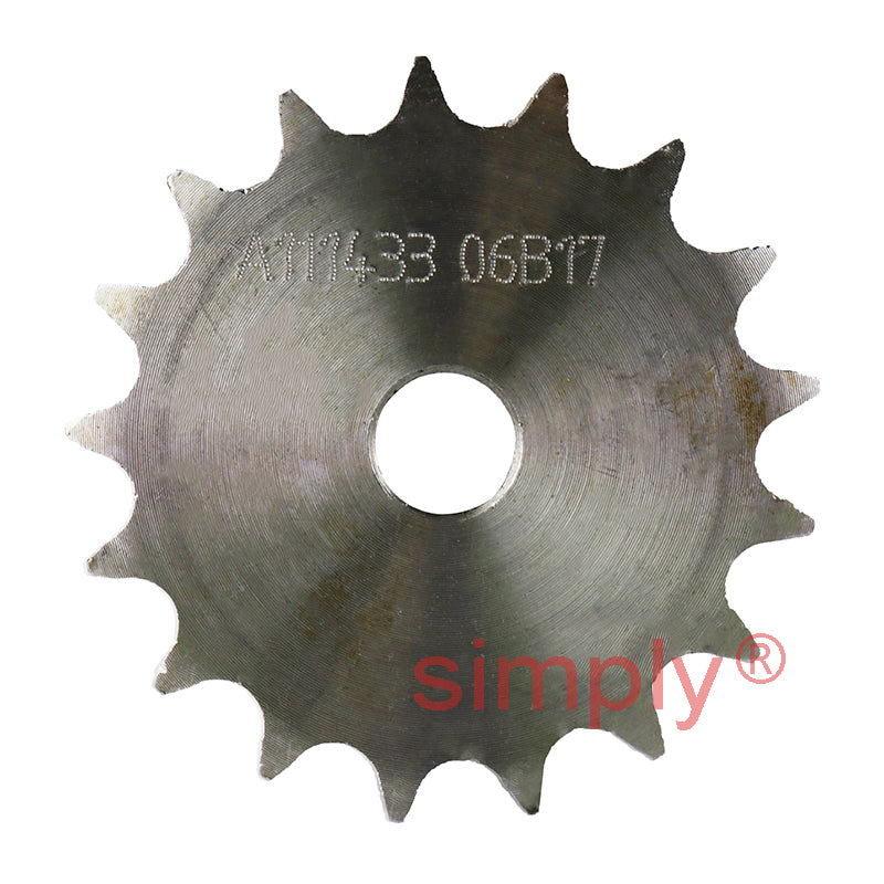 17 Tooth 06B Simplex Pilot Bore Sprocket for 3/8 inch Pitch Chain