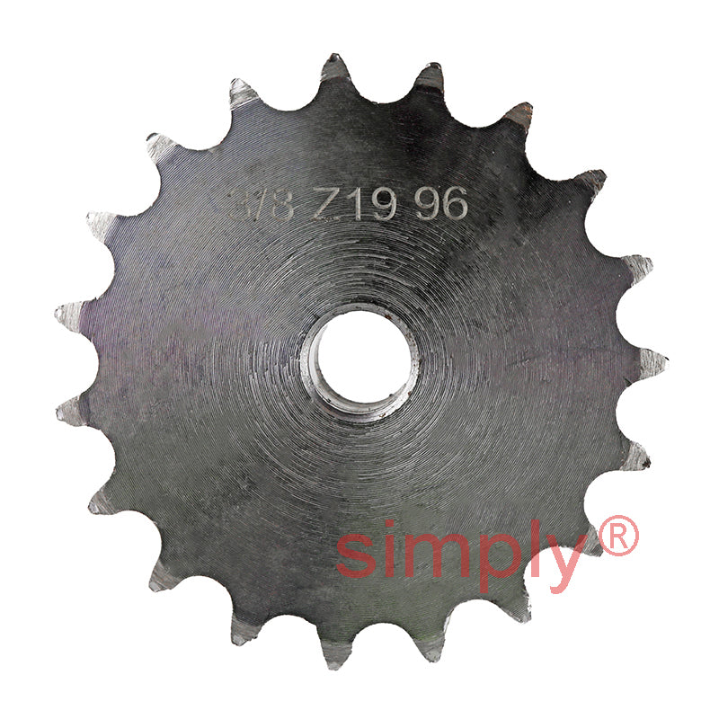 19 Tooth 06B Simplex Pilot Bore Sprocket for 3/8 inch Pitch Chain