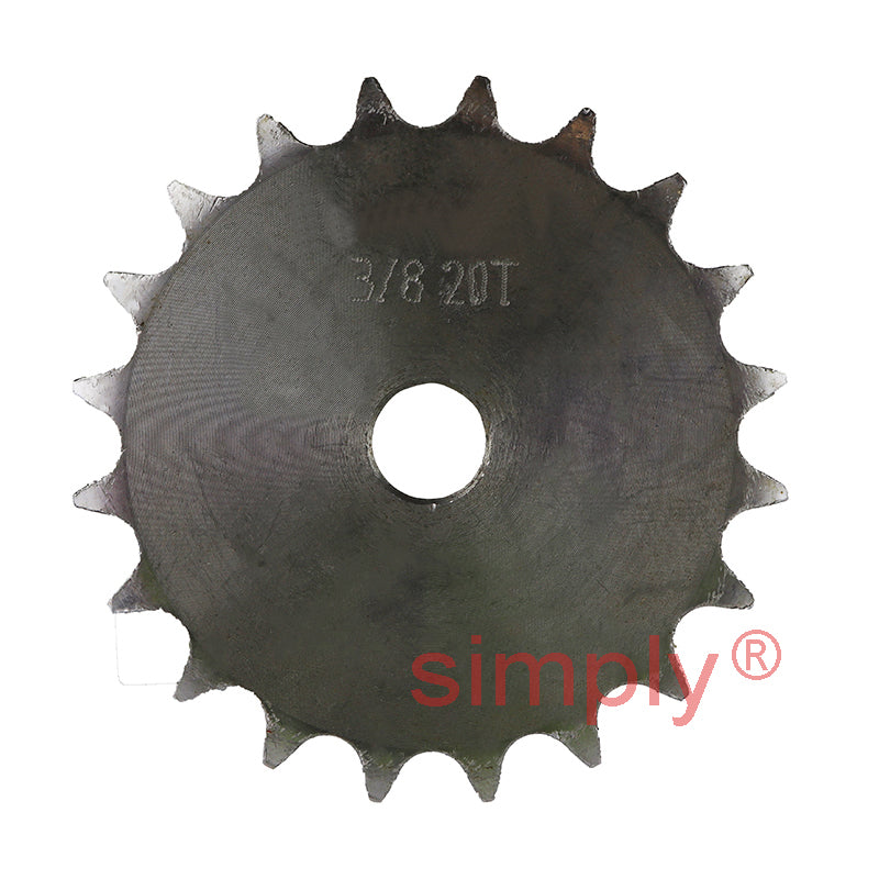 20 Tooth 06B Simplex Pilot Bore Sprocket for 3/8 inch Pitch Chain