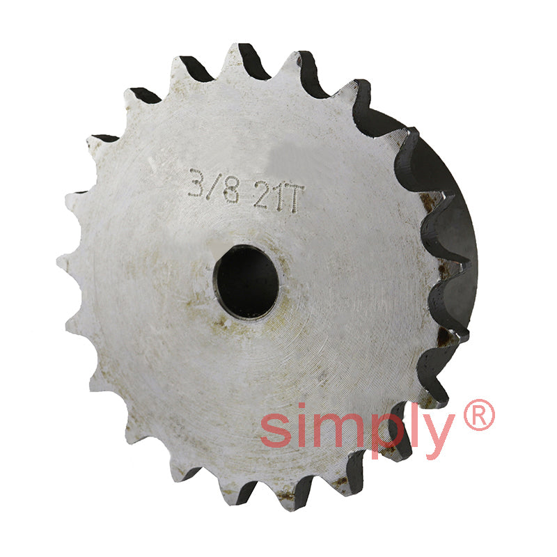 21 Tooth 06B Simplex Pilot Bore Sprocket for 3/8 inch Pitch Chain