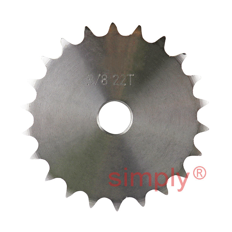 22 Tooth 06B Simplex Pilot Bore Sprocket for 3/8 inch Pitch Chain