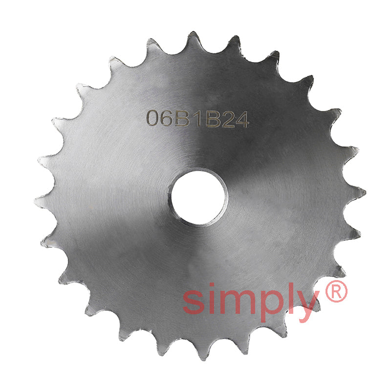 24 Tooth 06B Simplex Pilot Bore Sprocket for 3/8 inch Pitch Chain