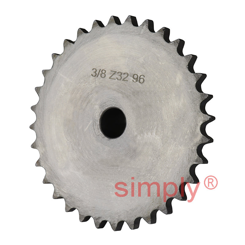 32 Tooth 06B Simplex Pilot Bore Sprocket for 3/8 inch Pitch Chain