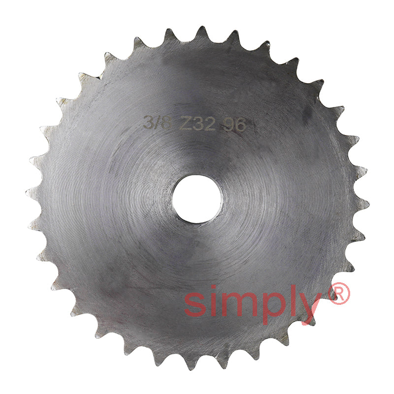 32 Tooth 06B Simplex Pilot Bore Sprocket for 3/8 inch Pitch Chain