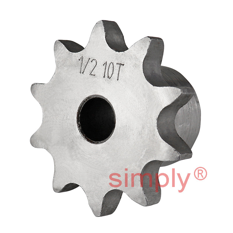 10 Tooth 08B Simplex Pilot Bore Sprocket for 1/2 inch Pitch Chain