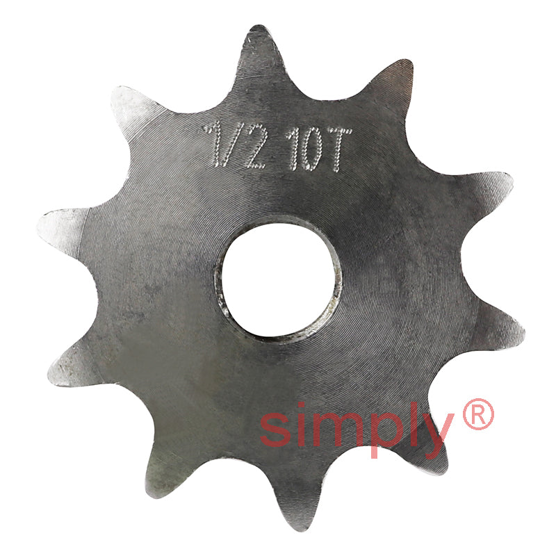 10 Tooth 08B Simplex Pilot Bore Sprocket for 1/2 inch Pitch Chain