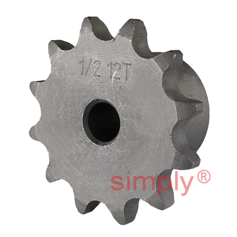 12 Tooth 08B Simplex Pilot Bore Sprocket for 1/2 inch Pitch Chain