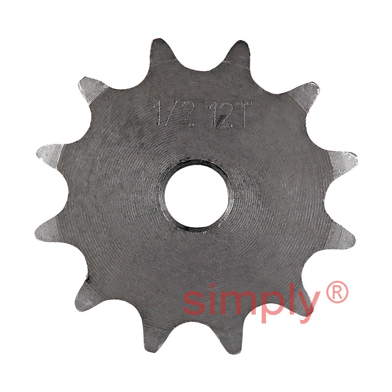 12 Tooth 08B Simplex Pilot Bore Sprocket for 1/2 inch Pitch Chain