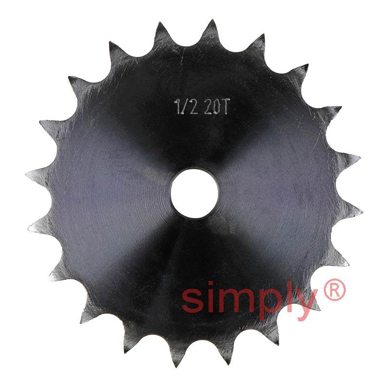 20 Tooth 08B Simplex Pilot Bore Sprocket for 1/2 inch Pitch Chain