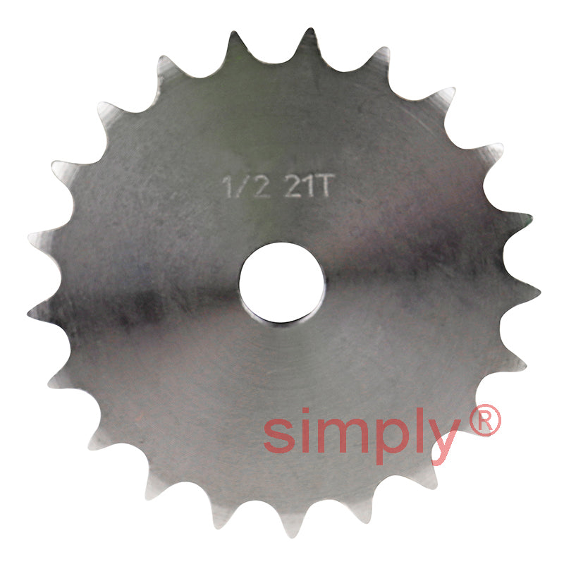 21 Tooth 08B Simplex Pilot Bore Sprocket for 1/2 inch Pitch Chain