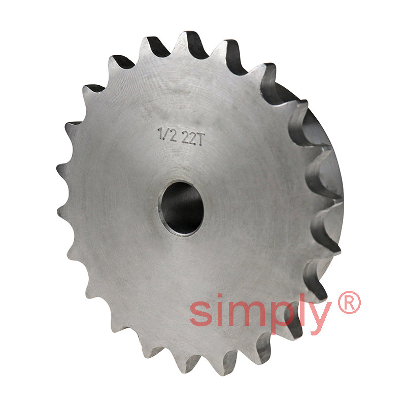 22 Tooth 08B Simplex Pilot Bore Sprocket for 1/2 inch Pitch Chain