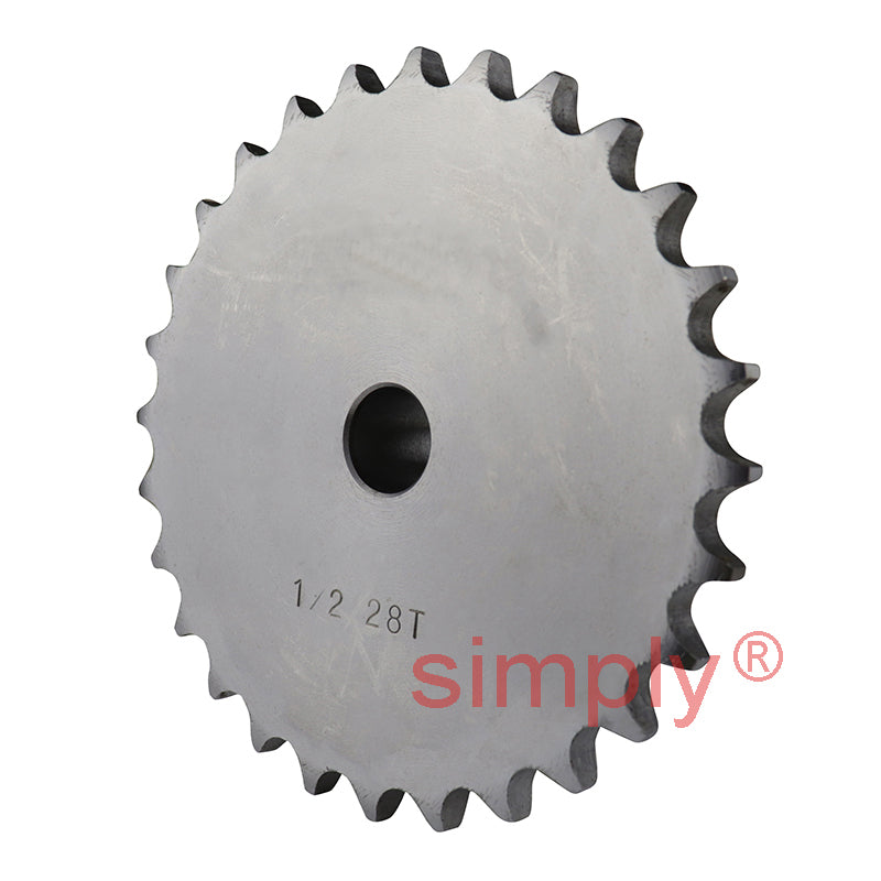 28 Tooth 08B Simplex Pilot Bore Sprocket for 1/2 inch Pitch Chain