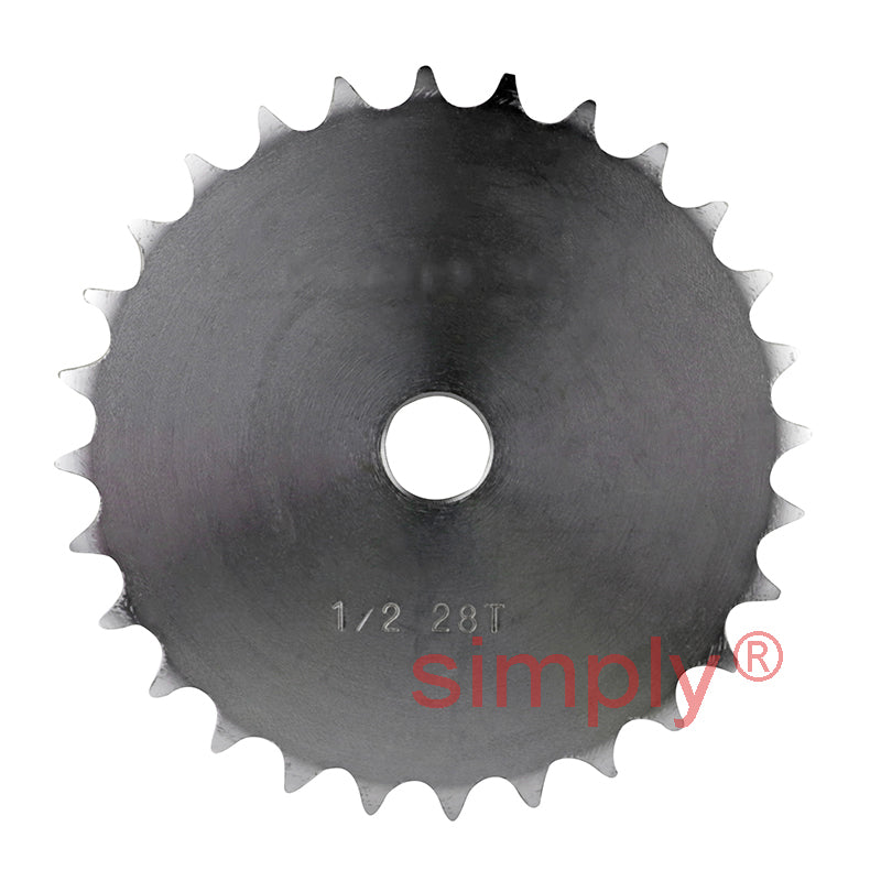 28 Tooth 08B Simplex Pilot Bore Sprocket for 1/2 inch Pitch Chain