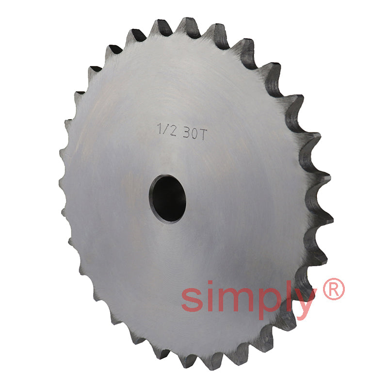 30 Tooth 08B Simplex Pilot Bore Sprocket for 1/2 inch Pitch Chain