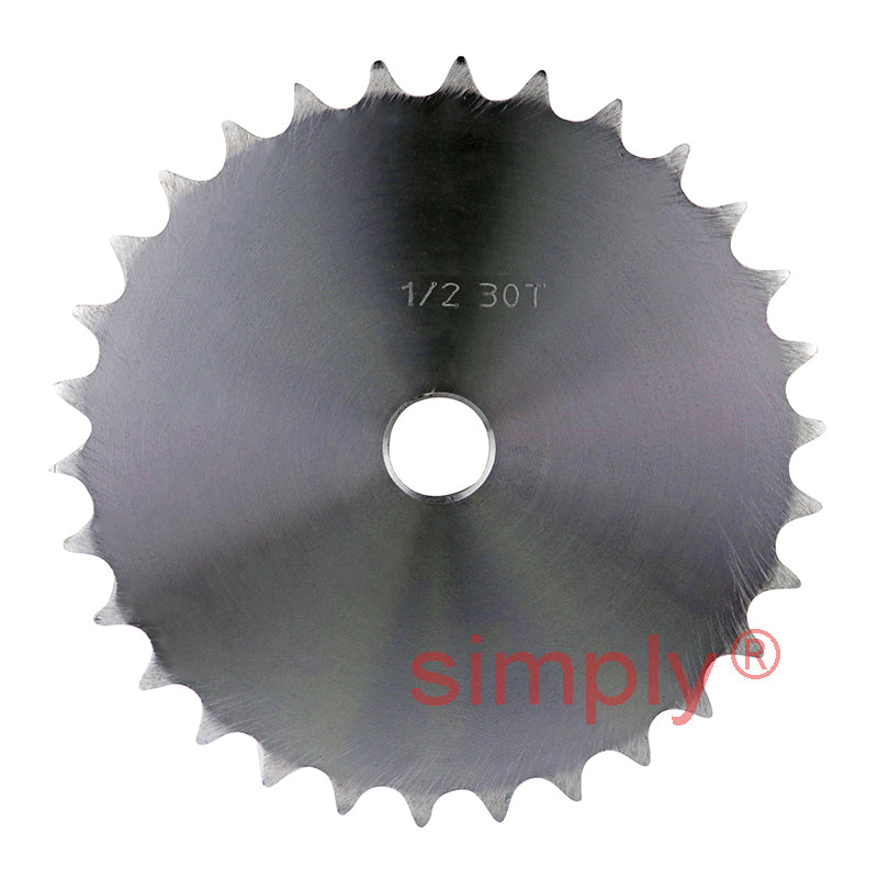 30 Tooth 08B Simplex Pilot Bore Sprocket for 1/2 inch Pitch Chain