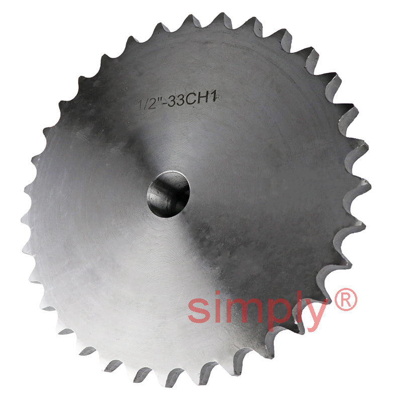 33 Tooth 08B Simplex Pilot Bore Sprocket for 1/2 inch Pitch Chain
