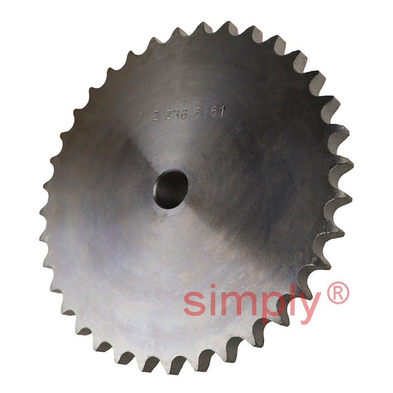 36 Tooth 08B Simplex Pilot Bore Sprocket for 1/2 inch Pitch Chain