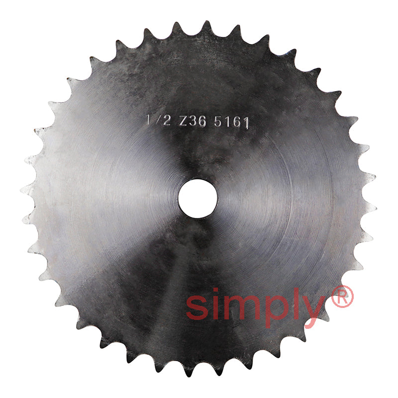 36 Tooth 08B Simplex Pilot Bore Sprocket for 1/2 inch Pitch Chain