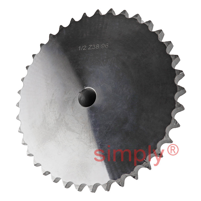 38 Tooth 08B Simplex Pilot Bore Sprocket for 1/2 inch Pitch Chain