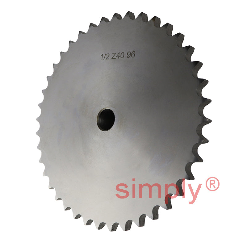 40 Tooth 08B Simplex Pilot Bore Sprocket for 1/2 inch Pitch Chain