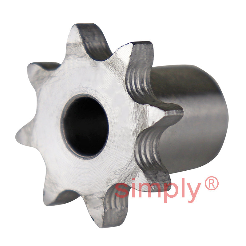8 Tooth 08B Simplex Pilot Bore Sprocket for 1/2 inch Pitch Chain
