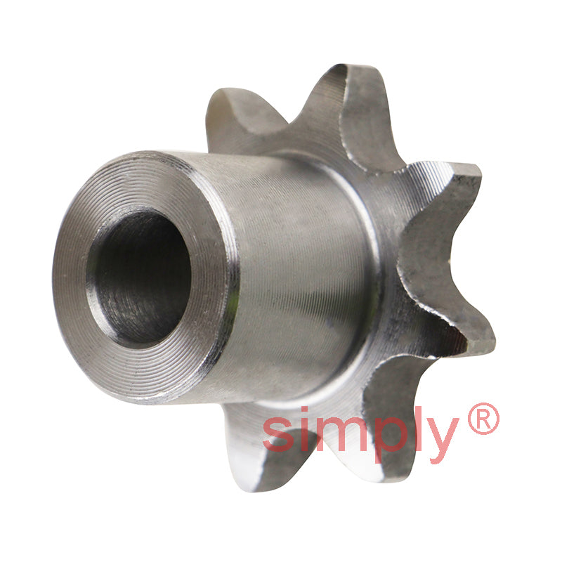 8 Tooth 08B Simplex Pilot Bore Sprocket for 1/2 inch Pitch Chain