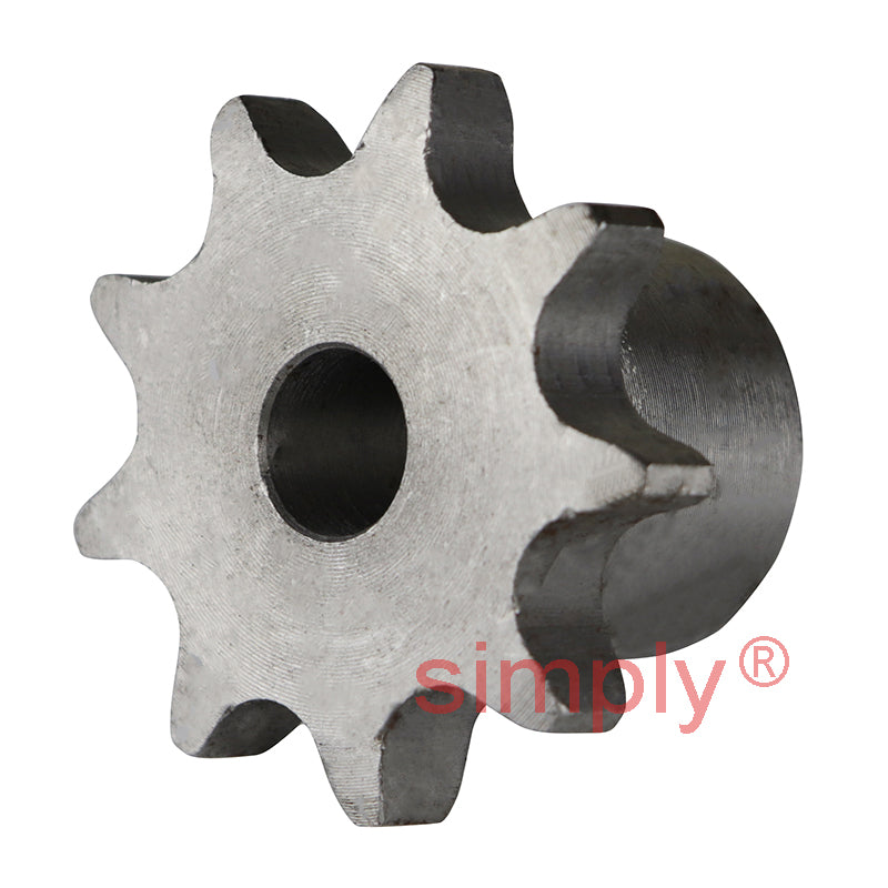 9 Tooth 08B Simplex Pilot Bore Sprocket for 1/2 inch Pitch Chain