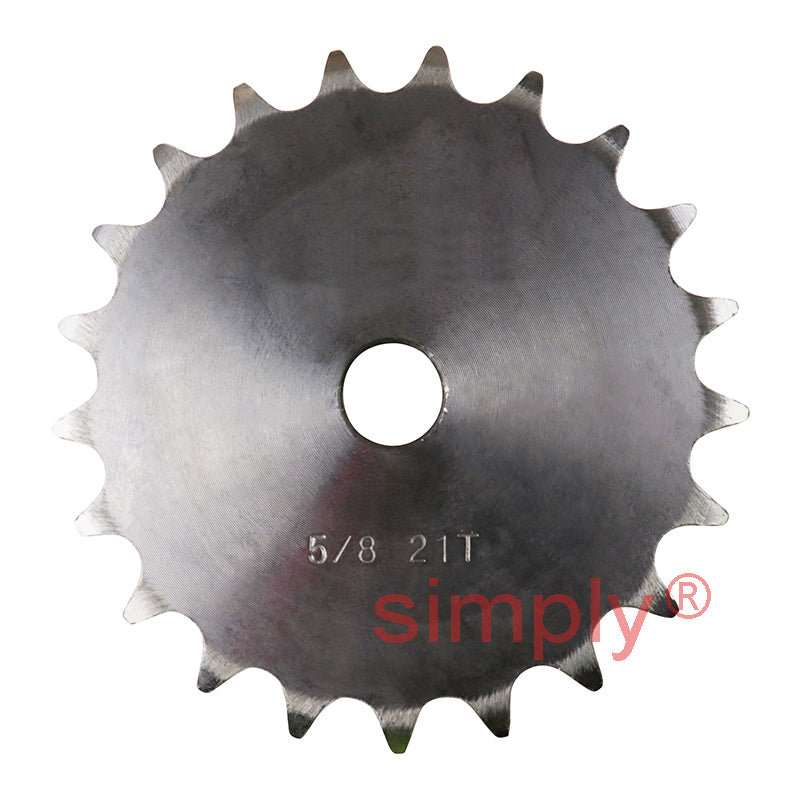 21 Tooth 10B Simplex Pilot Bore Sprocket for 5/8 inch Pitch Chain