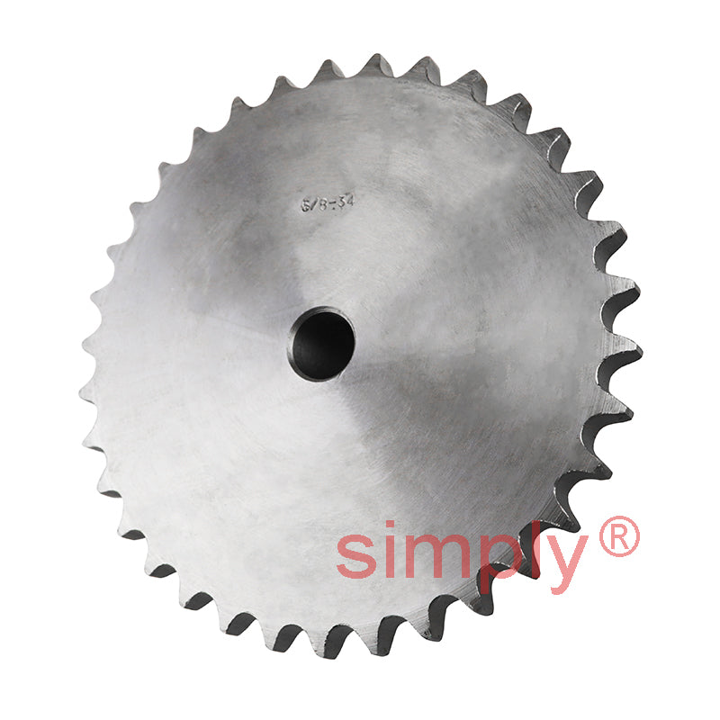 34 Tooth 10B Simplex Pilot Bore Sprocket for 5/8 inch Pitch Chain