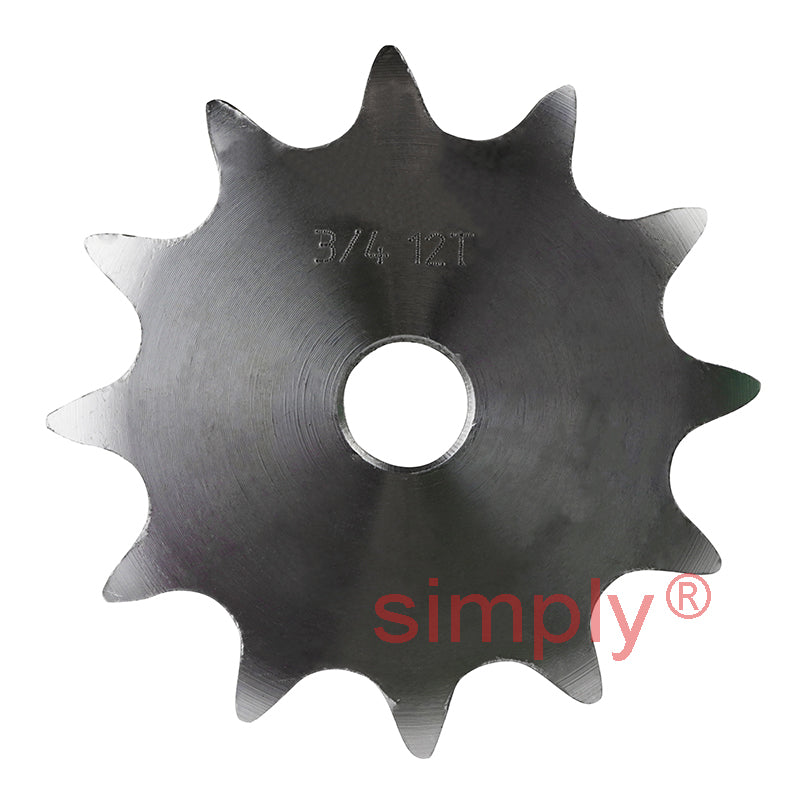 12 Tooth 12B Simplex Pilot Bore Sprocket for 3/4 inch Pitch Chain