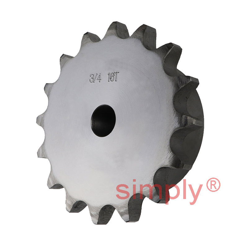 16 Tooth 12B Simplex Pilot Bore Sprocket for 3/4 inch Pitch Chain