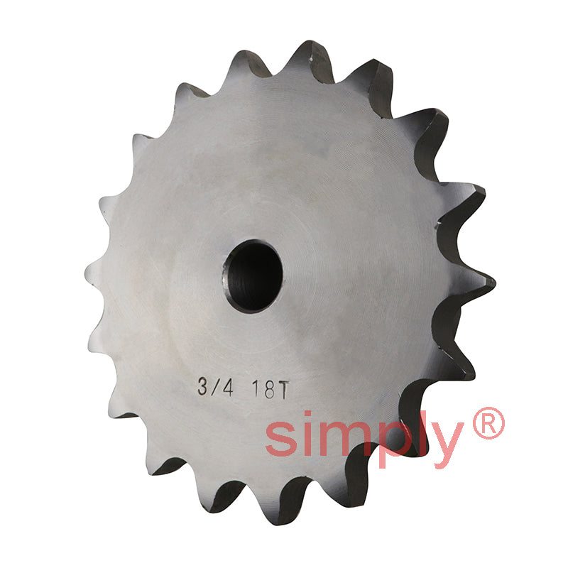 18 Tooth 12B Simplex Pilot Bore Sprocket for 3/4 inch Pitch Chain