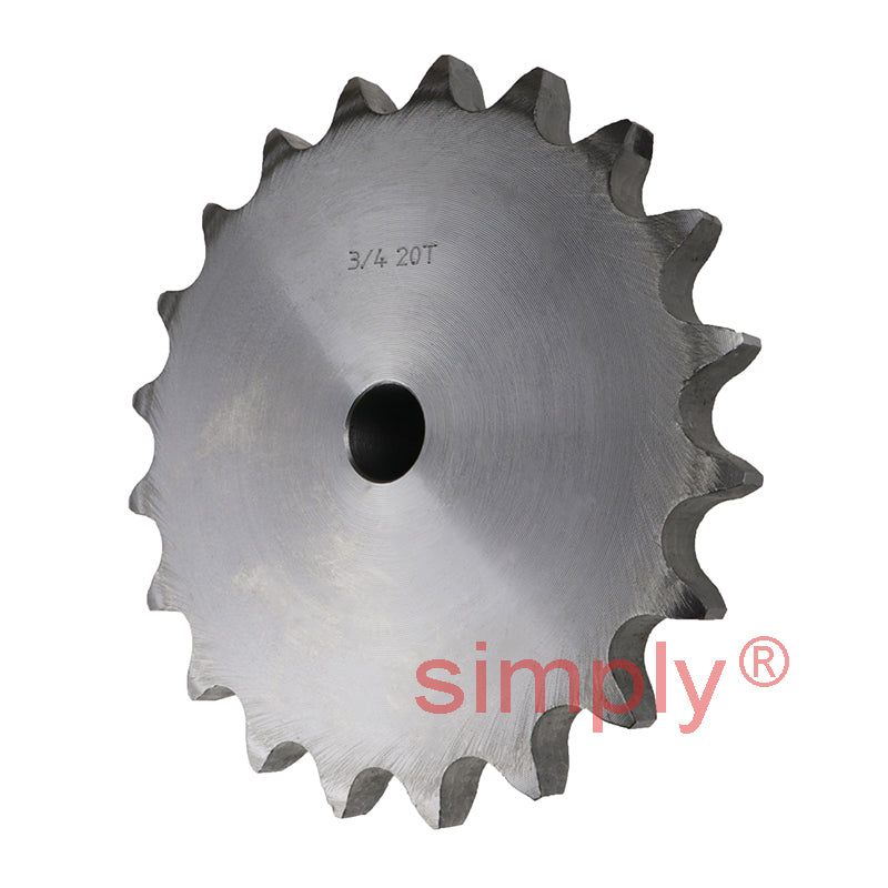 20 Tooth 12B Simplex Pilot Bore Sprocket for 3/4 inch Pitch Chain