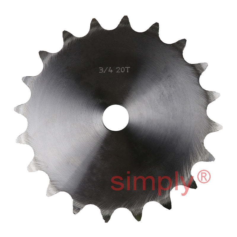 20 Tooth 12B Simplex Pilot Bore Sprocket for 3/4 inch Pitch Chain
