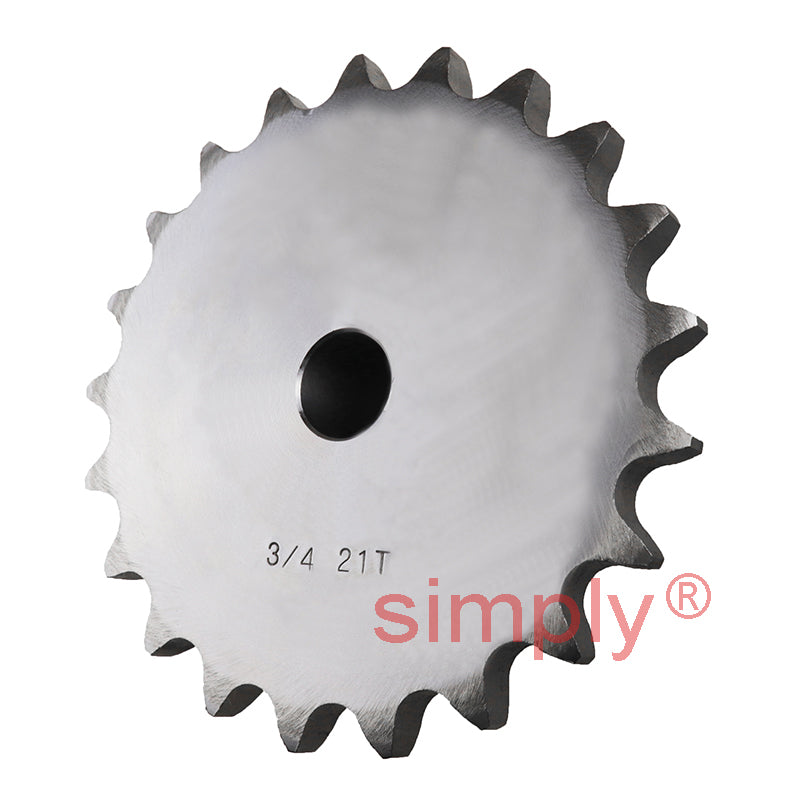 21 Tooth 12B Simplex Pilot Bore Sprocket for 3/4 inch Pitch Chain