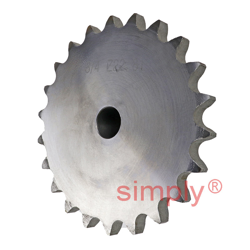 22 Tooth 12B Simplex Pilot Bore Sprocket for 3/4 inch Pitch Chain