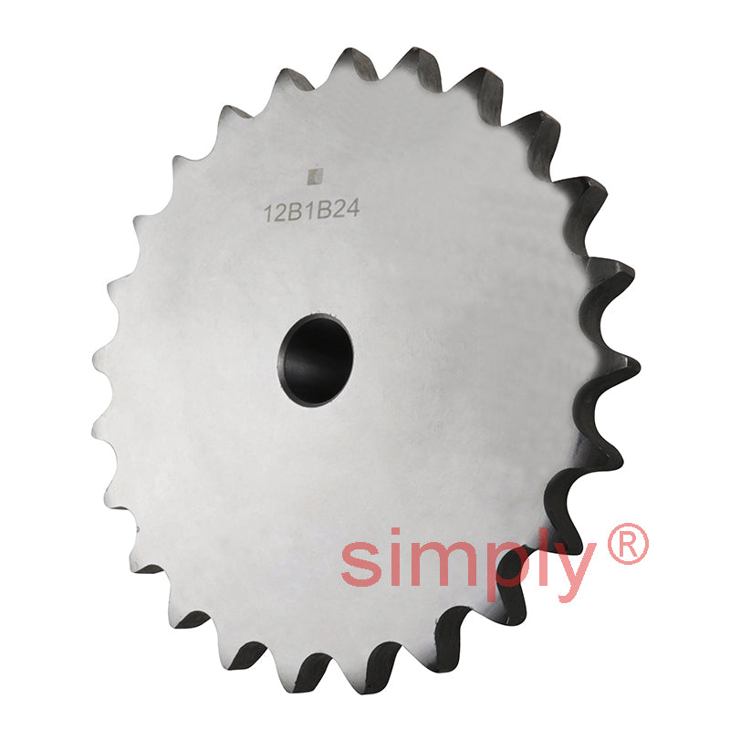 24 Tooth 12B Simplex Pilot Bore Sprocket for 3/4 inch Pitch Chain