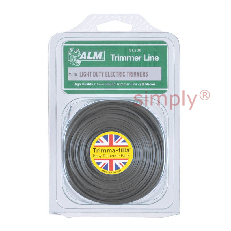 Universal Parts SL200 Aluminium Oxide Impregnated Square Strimmer Cord/Line 2mm - 20m