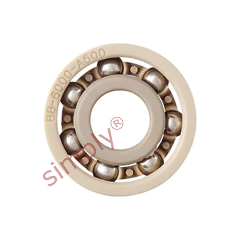 xiros xirodur BB6000A50070ES Open Type Polymer Ball Bearing with PEEK Cage and Stainless Steel Balls 10x26x8mm - Allow 2-3 Days