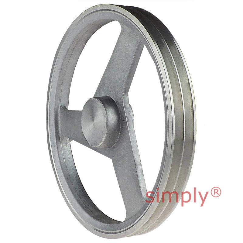 SPZ Section Un-Bored Aluminium Pulley with 2 Grooves 200mm Pitch Diameter