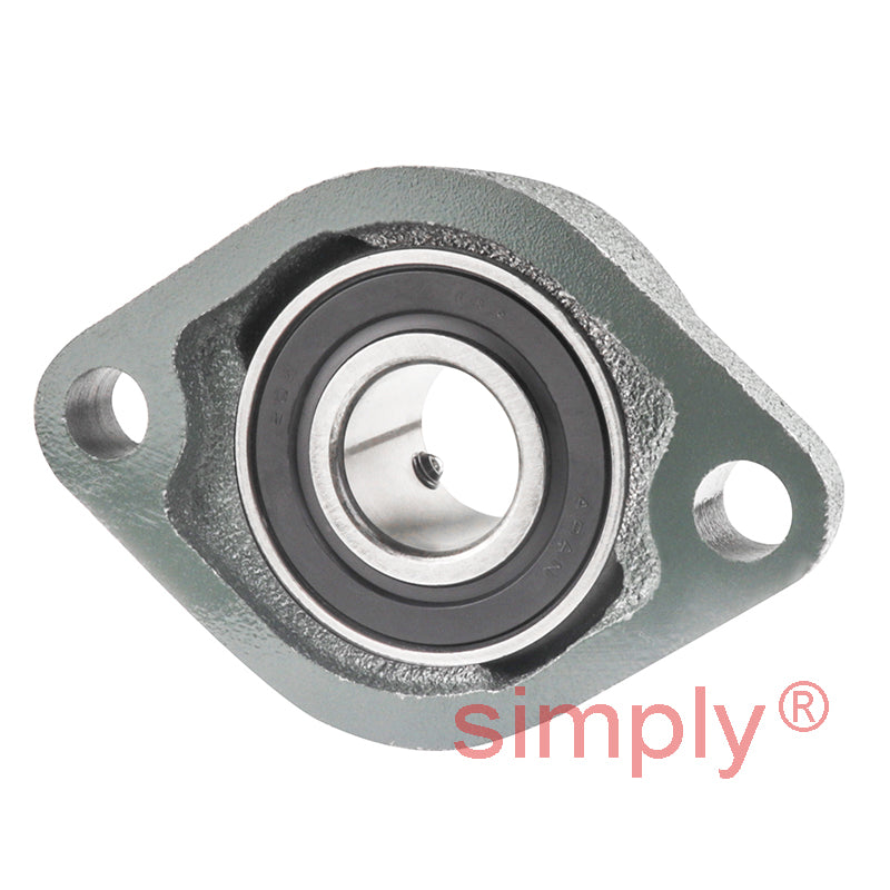 NTN ASPFL205-100 Oval 2 Bolt Pressed Steel Bearing Housing with 1 inch Insert