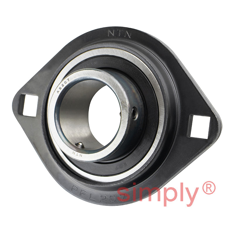 NTN ASPFL207 Oval 2 Bolt Pressed Steel Bearing Housing with 35mm Insert