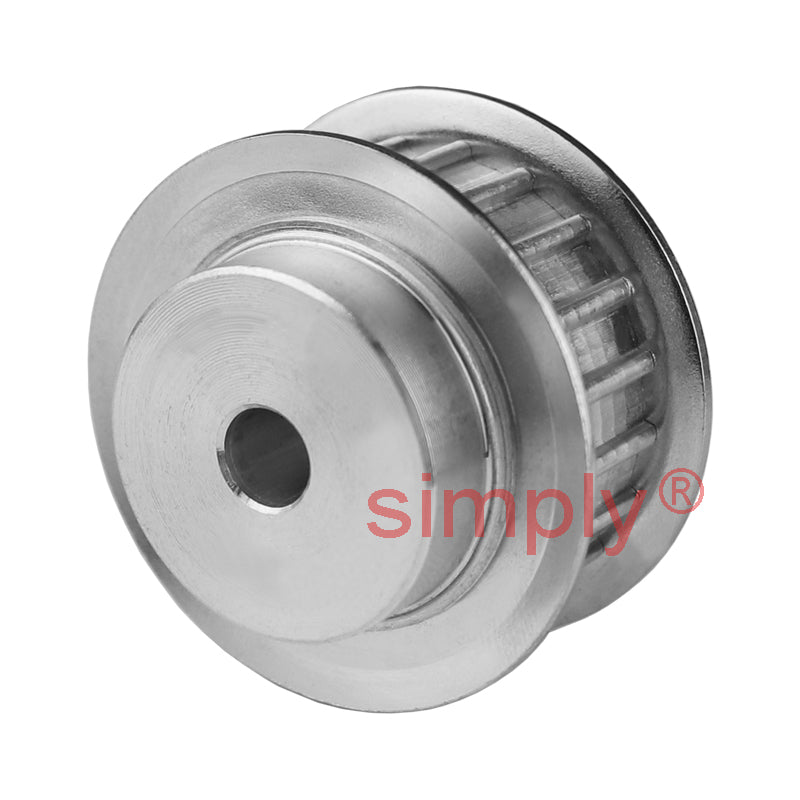 Aluminium  Pilot Bore T5 Timing Pulley with Flanges 5mm Pitch 20 Tooth for 25mm Wide Belts