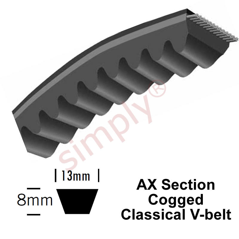 AX29 Premier Quality AX-Section Cogged V-Belt