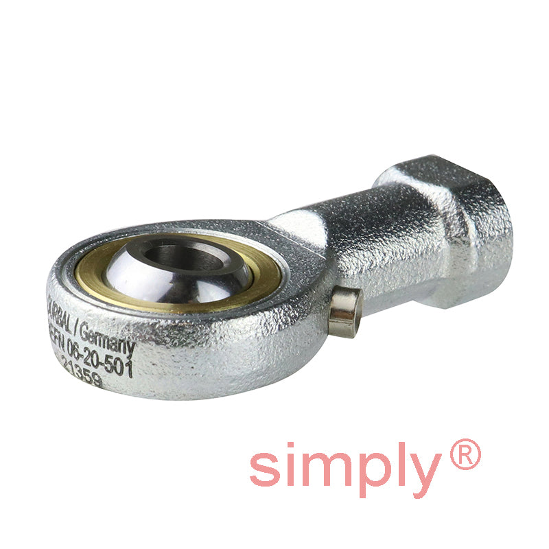 Durbal BEFN06-20-501 Maintenance Required Right Hand Metric Steel Female Rod End M6 Thread