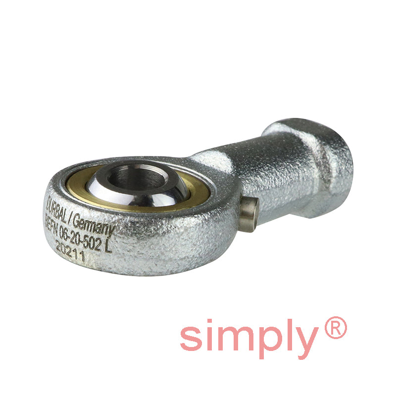 Durbal BEFN06-20-502 Maintenance Required Left Hand Metric Steel Female Rod End M6 Thread