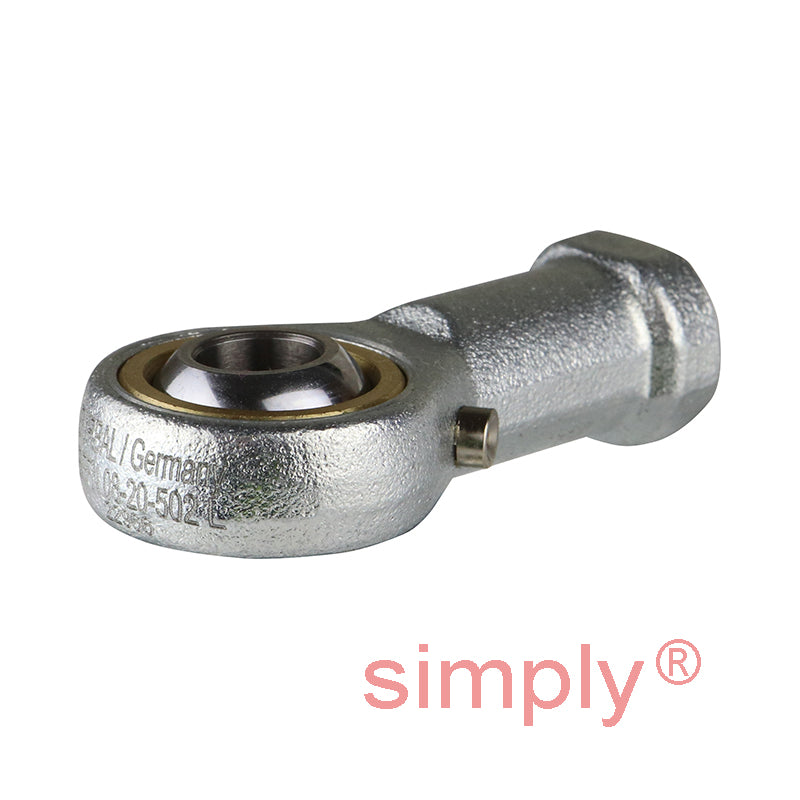 Durbal BEFN08-20-502 Maintenance Required Left Hand Metric Steel Female Rod End M8 Thread