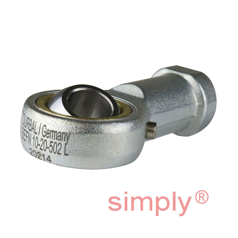 Durbal BEFN10-20-502 Maintenance Required Left Hand Metric Steel Female Rod End M10 Thread